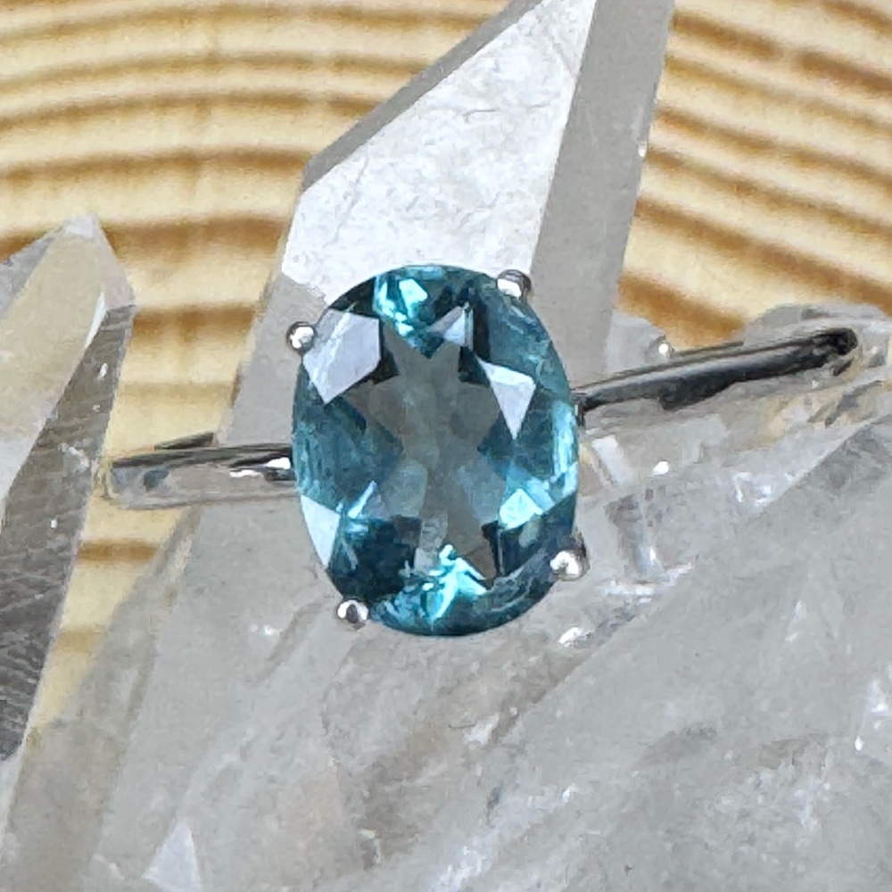 ✨ Teal Fluorite Ring- 925 Sterling Silver | Afghanistan | High Vibrational